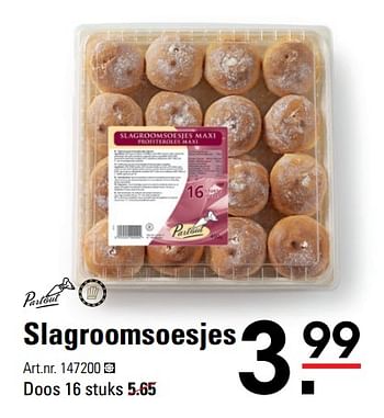 Aanbiedingen Slagroomsoesjes - Partouse - Geldig van 05/10/2017 tot 23/10/2017 bij Sligro