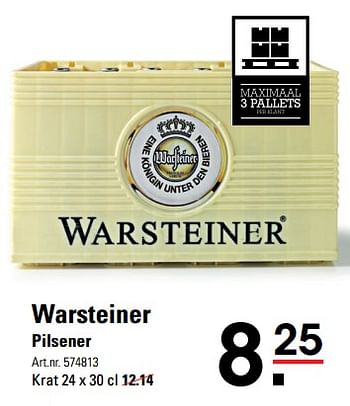 Aanbiedingen Warsteiner pilsener - Warsteiner - Geldig van 05/10/2017 tot 23/10/2017 bij Sligro