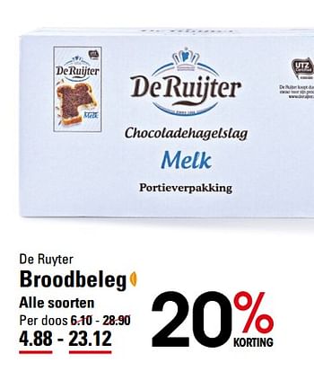 Aanbiedingen De ruyter broodbeleg - De Ruijter - Geldig van 05/10/2017 tot 23/10/2017 bij Sligro