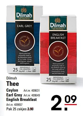 Aanbiedingen Dilmah thee ceylon - Dilmah - Geldig van 05/10/2017 tot 23/10/2017 bij Sligro