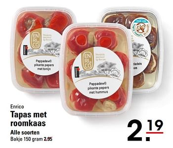 Aanbiedingen Enrico tapas met roomkaas - Enrico - Geldig van 05/10/2017 tot 23/10/2017 bij Sligro