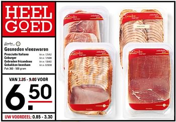 Aanbiedingen Gesneden vleeswaren prosciutto italiano - Gouden Banier - Geldig van 05/10/2017 tot 23/10/2017 bij Sligro