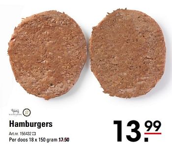 Aanbiedingen Hamburgers - Kaldenberg - Geldig van 05/10/2017 tot 23/10/2017 bij Sligro