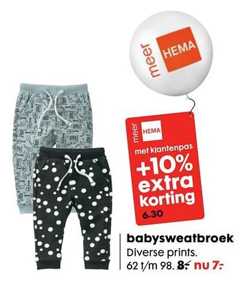 Aanbiedingen Babysweatbroek - Huismerk - Hema - Geldig van 16/10/2017 tot 05/11/2017 bij Hema