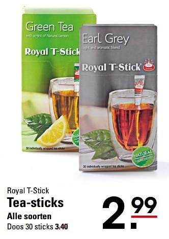 Aanbiedingen Royal t-stick tea-sticks - Royal T-Stick - Geldig van 05/10/2017 tot 23/10/2017 bij Sligro