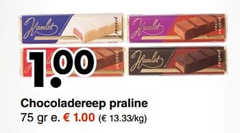 Aanbiedingen Chocoladereep praline - Huismerk - Wibra - Geldig van 16/10/2017 tot 28/10/2017 bij Wibra