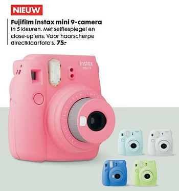 Aanbiedingen Fujifilm instax mini 9-camera - Fujifilm - Geldig van 16/10/2017 tot 05/11/2017 bij Hema