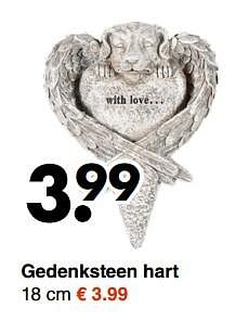Aanbiedingen Gedenksteen hart - Huismerk - Wibra - Geldig van 16/10/2017 tot 28/10/2017 bij Wibra