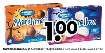 Aanbiedingen Marshmallows - Mammoet - Geldig van 16/10/2017 tot 28/10/2017 bij Wibra