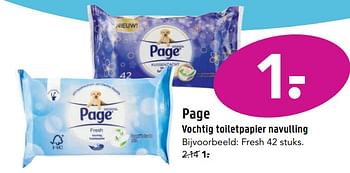 Aanbiedingen Page vochtig toiletpapier navulling fresh - Page - Geldig van 09/10/2017 tot 22/10/2017 bij D.I.O. Drogist