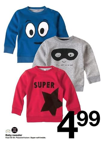 Aanbiedingen Baby sweater - Huismerk - Zeeman  - Geldig van 14/10/2017 tot 21/10/2017 bij Zeeman