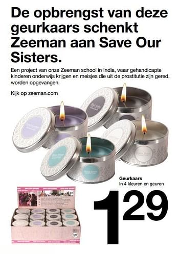 Aanbiedingen Geurkaars - Huismerk - Zeeman  - Geldig van 14/10/2017 tot 21/10/2017 bij Zeeman
