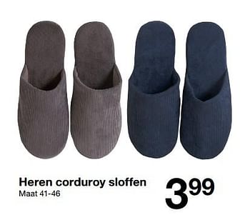 Aanbiedingen Heren corduroy sloffen - Huismerk - Zeeman  - Geldig van 14/10/2017 tot 21/10/2017 bij Zeeman