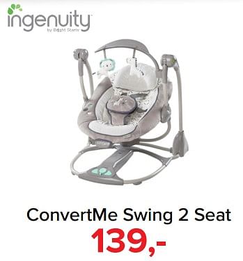 Aanbiedingen Convertme swing 2 seat - Ingenuity - Geldig van 09/10/2017 tot 29/10/2017 bij Baby-Dump