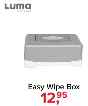 Aanbiedingen Easy wipe box - Luma Babycare - Geldig van 09/10/2017 tot 29/10/2017 bij Baby-Dump