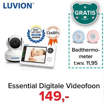 Aanbiedingen Essential digitale videofoon - Luvion - Geldig van 09/10/2017 tot 29/10/2017 bij Baby-Dump