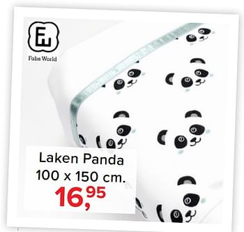 Aanbiedingen Laken panda - Fabs World - Geldig van 09/10/2017 tot 29/10/2017 bij Baby-Dump