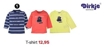 Aanbiedingen T-shirt - Dirkje Babywear - Geldig van 09/10/2017 tot 29/10/2017 bij Baby-Dump