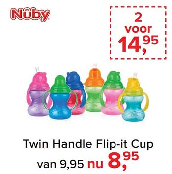 Aanbiedingen Twin handle flip-it cup - Nuby - Geldig van 09/10/2017 tot 29/10/2017 bij Baby-Dump