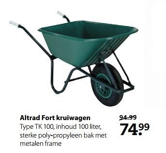 Aanbiedingen Altrad fort kruiwagen tk 100 - Altrad - Geldig van 09/10/2017 tot 22/10/2017 bij Boerenbond