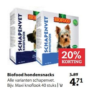 Aanbiedingen Biofood hondensnacks maxi kno+ook - Biofood - Geldig van 09/10/2017 tot 22/10/2017 bij Boerenbond