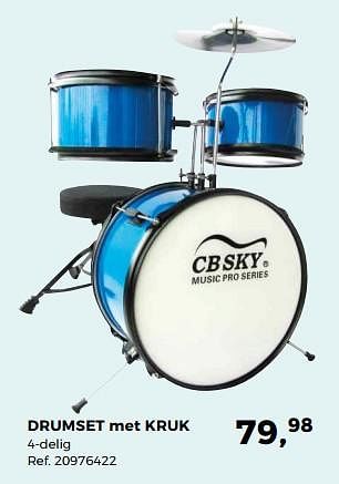 Aanbiedingen Drumset met kruk - CB SKY - Geldig van 14/10/2017 tot 12/12/2017 bij Supra Bazar