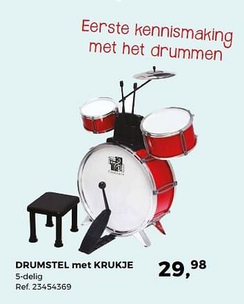 Aanbiedingen Drumstel met krukje - Huismerk - Supra Bazar - Geldig van 14/10/2017 tot 12/12/2017 bij Supra Bazar