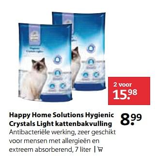 Aanbiedingen Happy home solutions hygienic crystals light kattenbakvulling - Happy Home - Geldig van 09/10/2017 tot 22/10/2017 bij Boerenbond