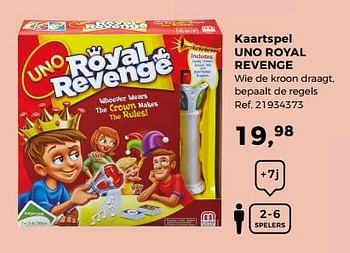 Aanbiedingen Kaartspel uno royal revenge - Mattel - Geldig van 14/10/2017 tot 12/12/2017 bij Supra Bazar