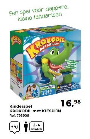 Aanbiedingen Kinderspel krokodil met kiespijn - Hasbro - Geldig van 14/10/2017 tot 12/12/2017 bij Supra Bazar