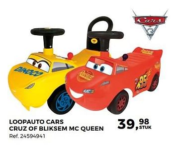 Aanbiedingen Loopauto cars cruz of bliksem mc queen - Cars - Geldig van 14/10/2017 tot 12/12/2017 bij Supra Bazar