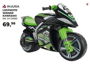 Aanbiedingen Loopmoto winner kawasaki - Injusa - Geldig van 14/10/2017 tot 12/12/2017 bij Supra Bazar