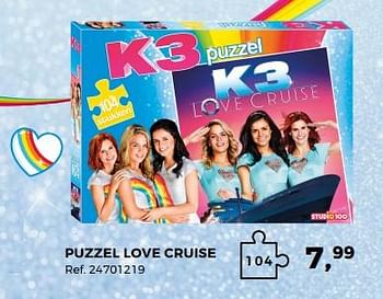 Aanbiedingen Puzzel love cruise - K3 - Geldig van 14/10/2017 tot 12/12/2017 bij Supra Bazar