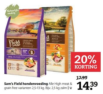 Aanbiedingen Sam`s field hondenvoeding - Sam's Field - Geldig van 09/10/2017 tot 22/10/2017 bij Boerenbond