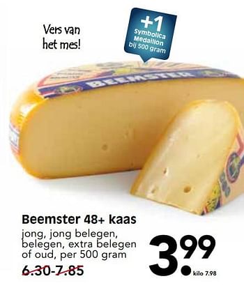 Aanbiedingen Beemster 48+ kaas - Beemster - Geldig van 15/10/2017 tot 21/10/2017 bij Em-té