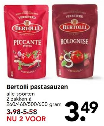 Aanbiedingen Bertolli pastasauzen - Bertolli - Geldig van 15/10/2017 tot 21/10/2017 bij Em-té
