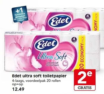 Aanbiedingen Edet ultra soft toiletpapier - Edet - Geldig van 15/10/2017 tot 21/10/2017 bij Em-té