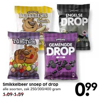 Aanbiedingen Smikkelbeer snoep of drop - Smikkelbeer - Geldig van 15/10/2017 tot 21/10/2017 bij Em-té