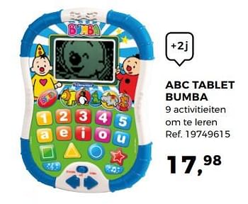 Aanbiedingen Abc tablet bumba - Bumba - Geldig van 14/10/2017 tot 12/12/2017 bij Supra Bazar