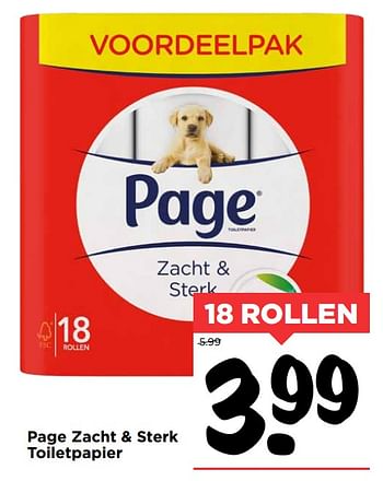 Aanbiedingen Page zacht + sterk toiletpapier - Page - Geldig van 15/10/2017 tot 21/10/2017 bij Vomar