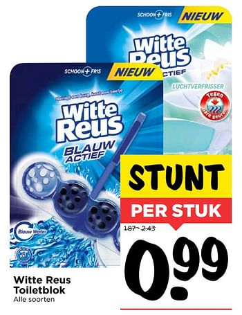 Aanbiedingen Witte reus toiletblok - Witte reus - Geldig van 15/10/2017 tot 21/10/2017 bij Vomar