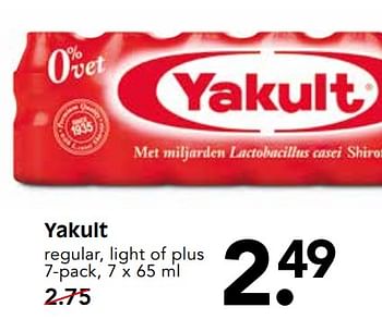 Aanbiedingen Yakult regular, light of plus - Yakult - Geldig van 15/10/2017 tot 21/10/2017 bij Em-té