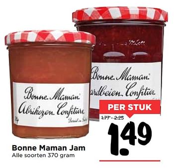 Aanbiedingen Bonne maman jam - Bonne Maman - Geldig van 15/10/2017 tot 21/10/2017 bij Vomar