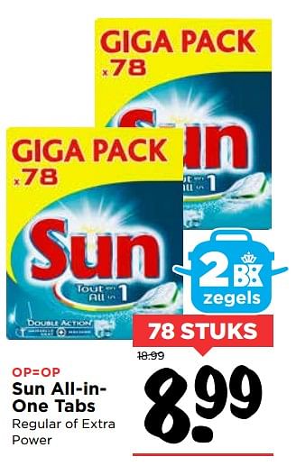 Aanbiedingen Sun all-inone tabs - Sun - Geldig van 15/10/2017 tot 21/10/2017 bij Vomar
