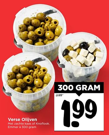 Aanbiedingen Verse olijven met zachte kaas of knoflook - Huismerk Vomar - Geldig van 15/10/2017 tot 21/10/2017 bij Vomar