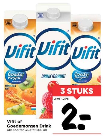 Aanbiedingen Vifit of goedemorgen drink - Vifit - Geldig van 15/10/2017 tot 21/10/2017 bij Vomar