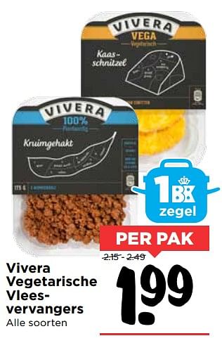Aanbiedingen Vivera vegetarische vleesvervangers - Vivera - Geldig van 15/10/2017 tot 21/10/2017 bij Vomar