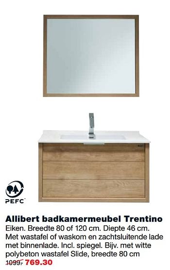 Aanbiedingen Allibert badkamermeubel trentino - Allibert - Geldig van 16/10/2017 tot 22/10/2017 bij Praxis