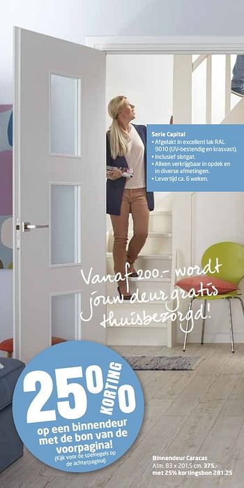 Aanbiedingen Binnendeur caracas - Huismerk - Formido - Geldig van 16/10/2017 tot 29/10/2017 bij Formido