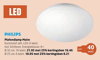 Aanbiedingen Philips plafondlamp moire - Philips - Geldig van 16/10/2017 tot 29/10/2017 bij Formido